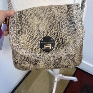 Elliott Lucca Womens Leather Snake Pattern Crossbody Purse
